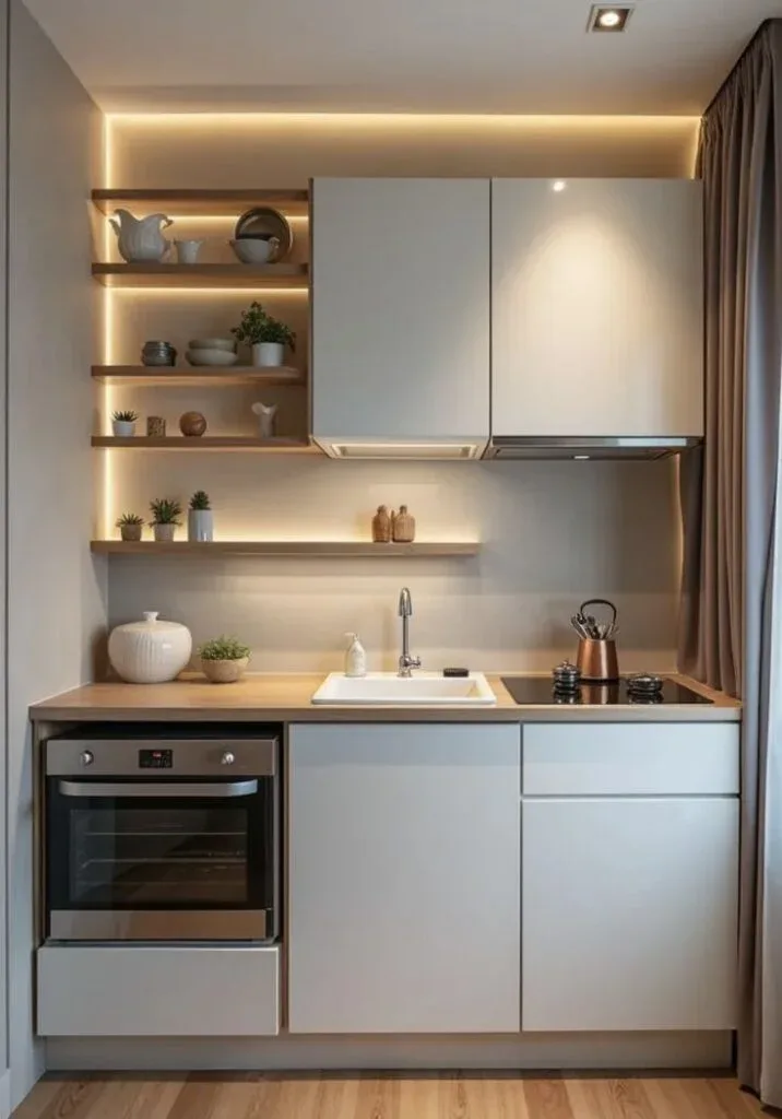 Hidden Kitchen Appliance Storage Affordable Minimalist Studio Apartment Ideas 2026