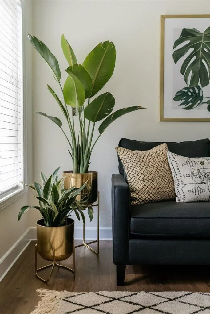 Indoor Plants in Varying Heights and Textures