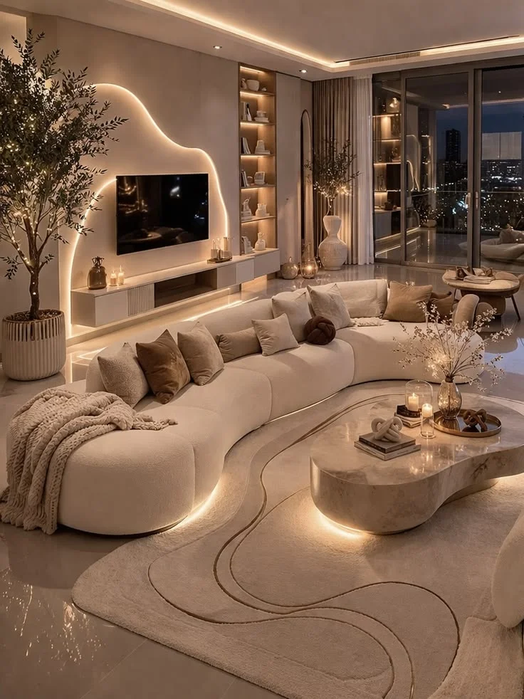 Layered Lighting for Mood Luxury Small Apartment Design Ideas