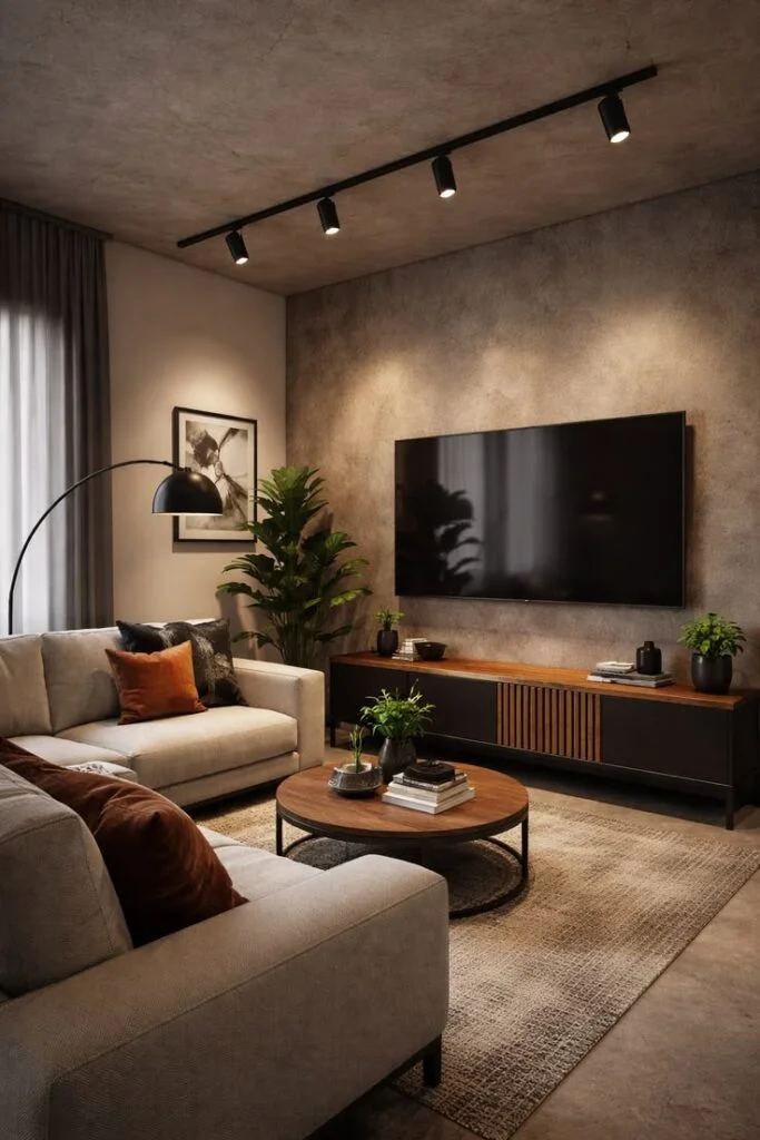 Low-Profile Media Console with Hidden Storage