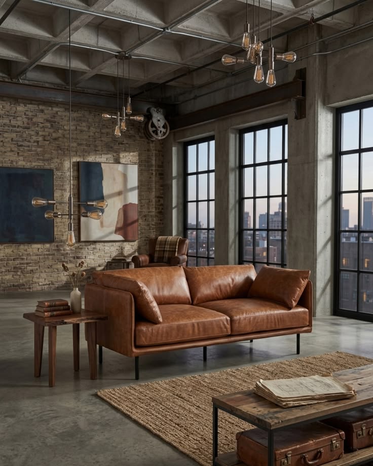 Metal Frame Modern Sofa for Industrial Style Homes