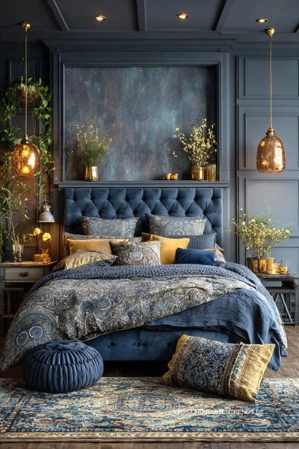 Moody Art Deco Bedrooms with Boutique Hotel Energy