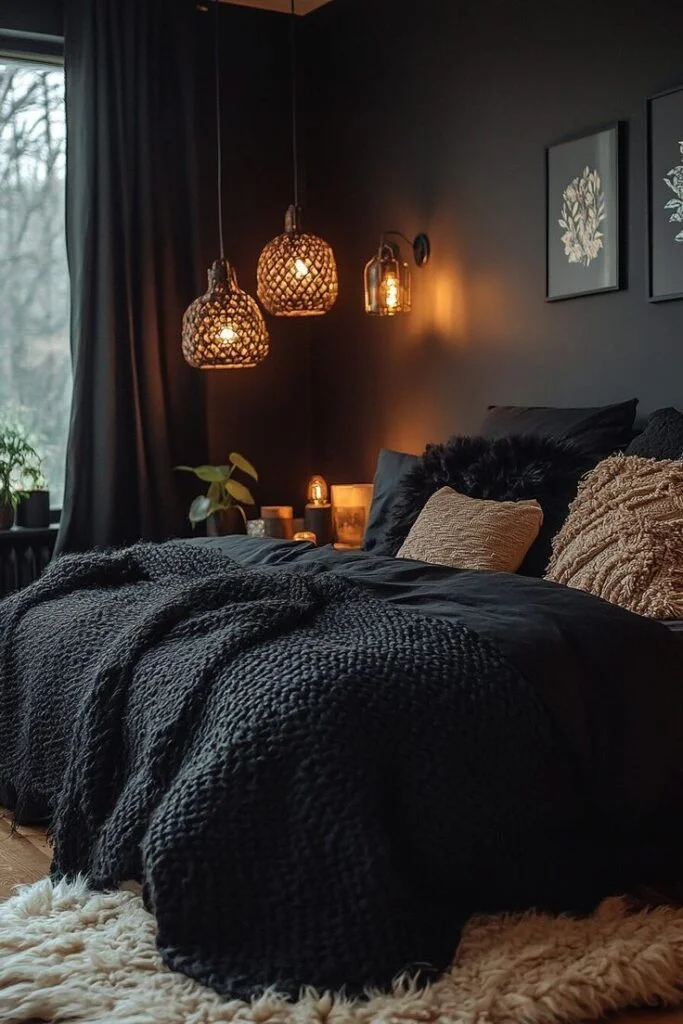 Moody Dark Bedroom for a Cozy Cocoon Feel