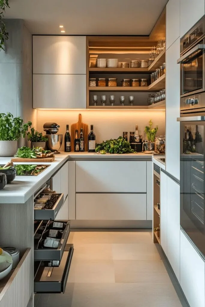 Open Kitchen Shelving for Airy Culinary Spaces