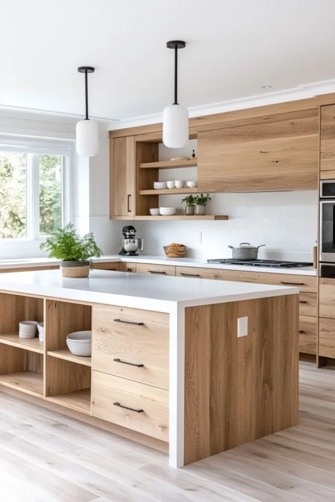 Open Wooden Shelving
