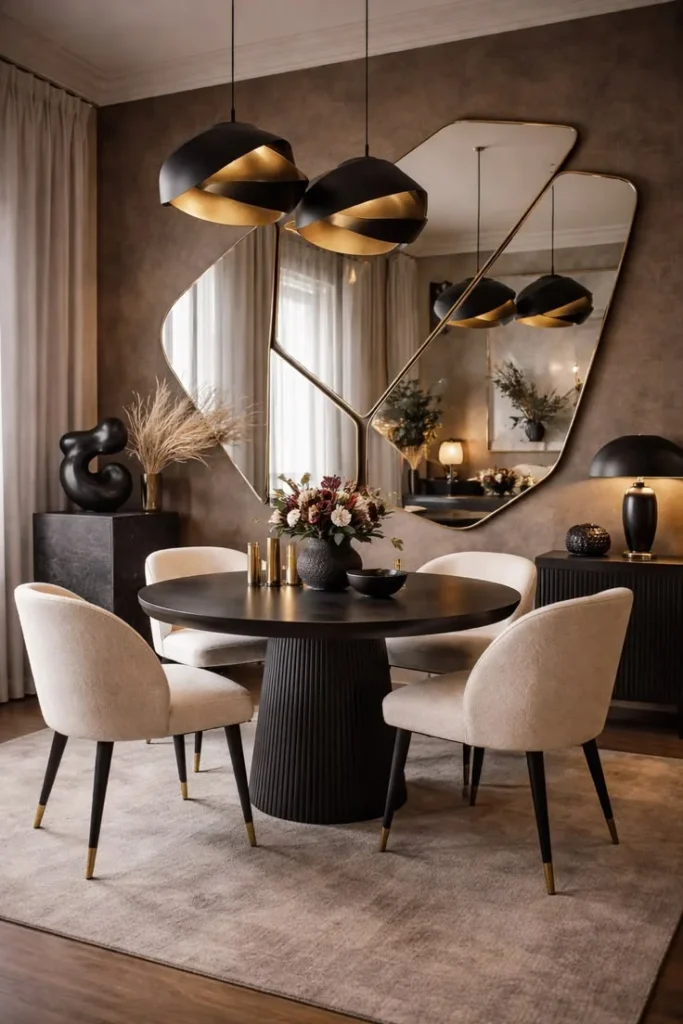 Oversized Mirrors for Instant Expansion Luxury Small Apartment Design Ideas