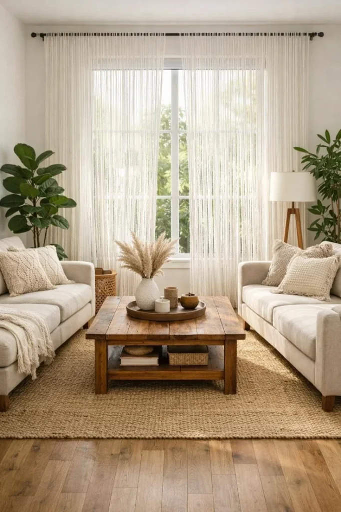 Sheer Curtains for Soft Elegance Luxury Small Apartment Design Ideas