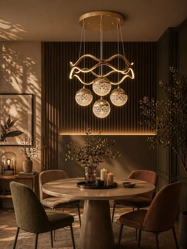 Statement Lighting That Steals the Show Luxury Small Apartment Design Ideas