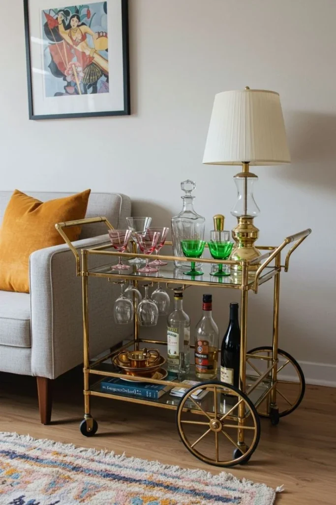 Style a Bar Cart for a Chic Luxury Vibe