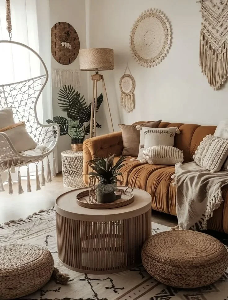 Style a Low Wooden Coffee Table with Boho Decor