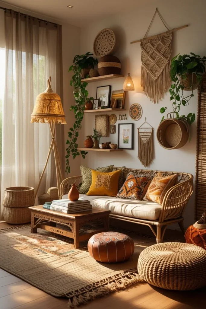 Use Earthy Patterned Textiles for Boho Energy