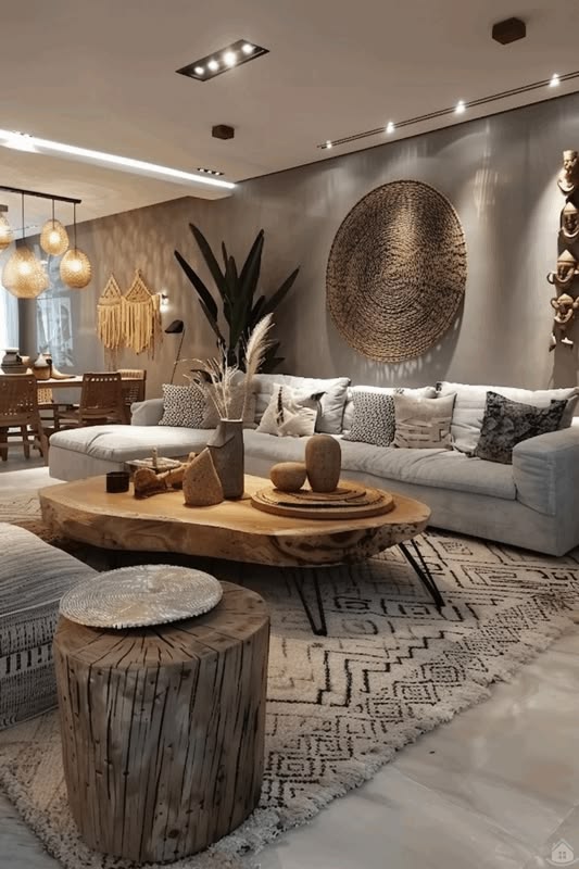 Warm Wood Tones Mixed with Metal Accents