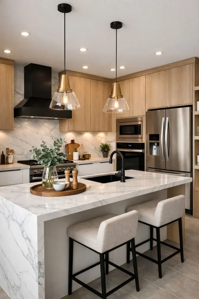 Waterfall Kitchen Islands