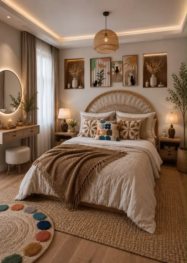 Add Layered Rugs for Boho Depth