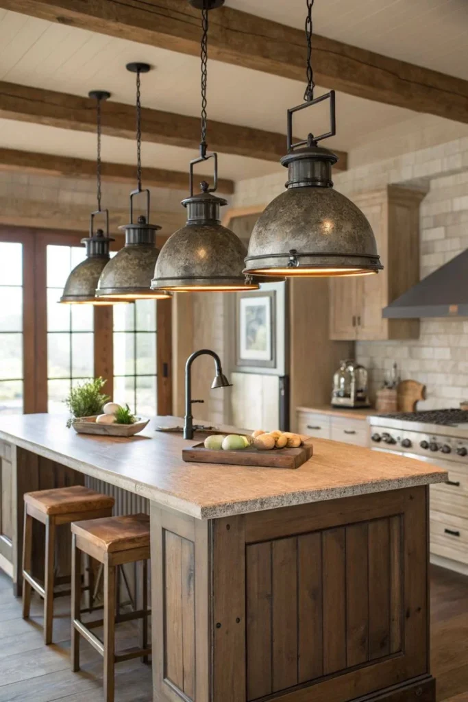 Add Rustic Lighting Fixtures for Warm Glow