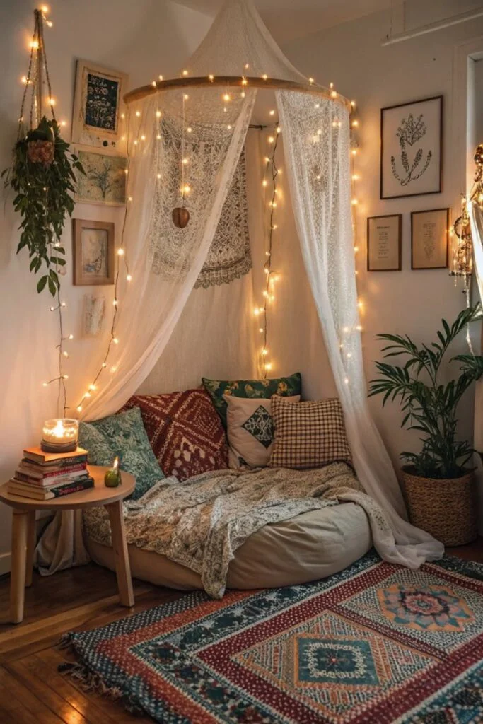 Add Soft Canopy Drapes for Boho Romance