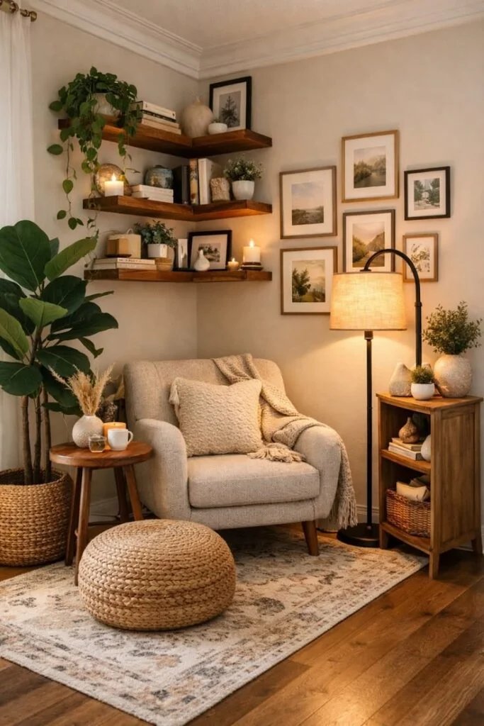 Add a Cozy Reading Corner for Relaxing Aesthetic Vibes