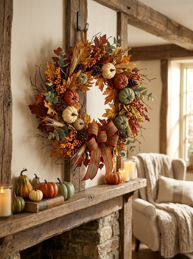 Add a Statement Fall Wreath Indoors