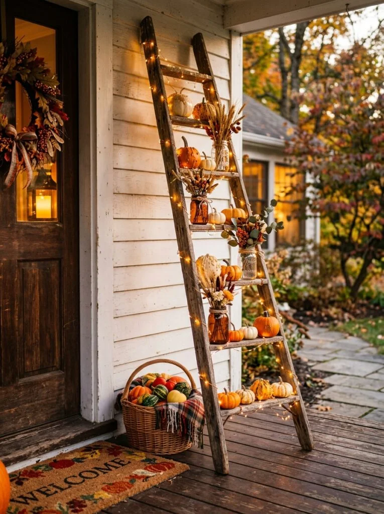 Antique Ladder Fall Display