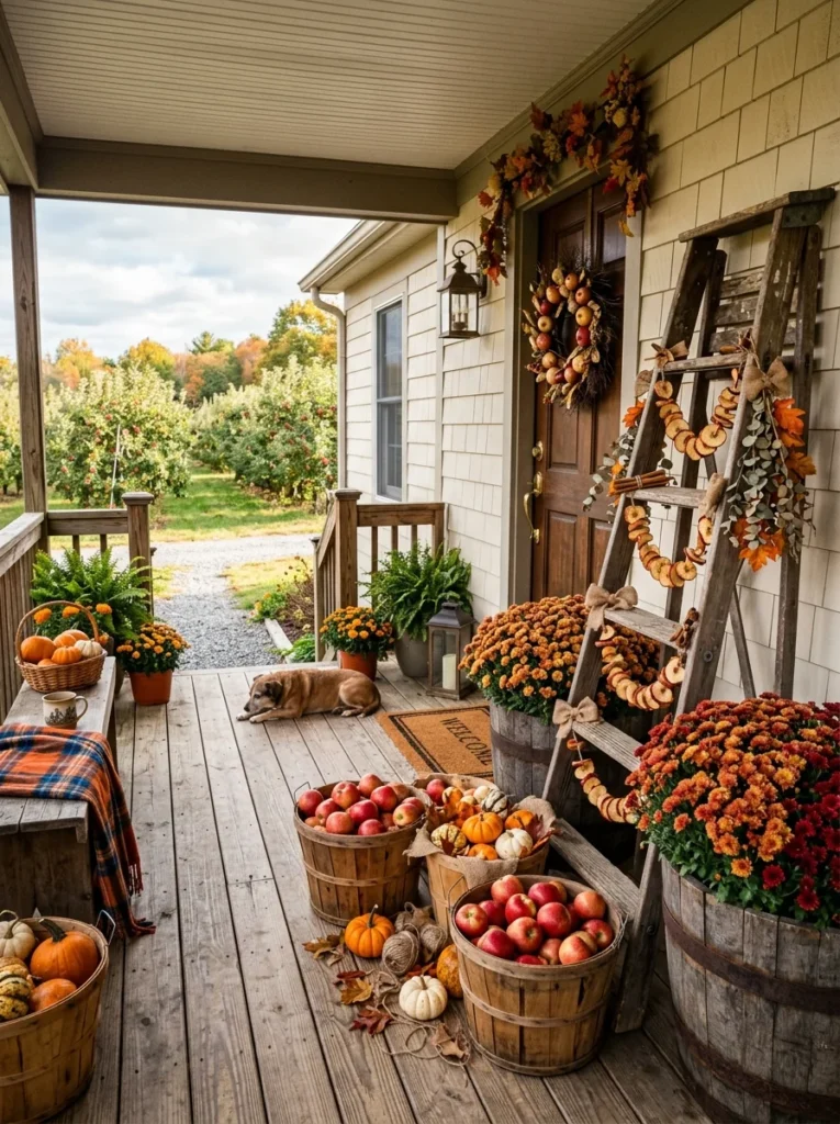 Apple Orchard Inspired Porch Beautiful Fall Front Porch Decor Ideas