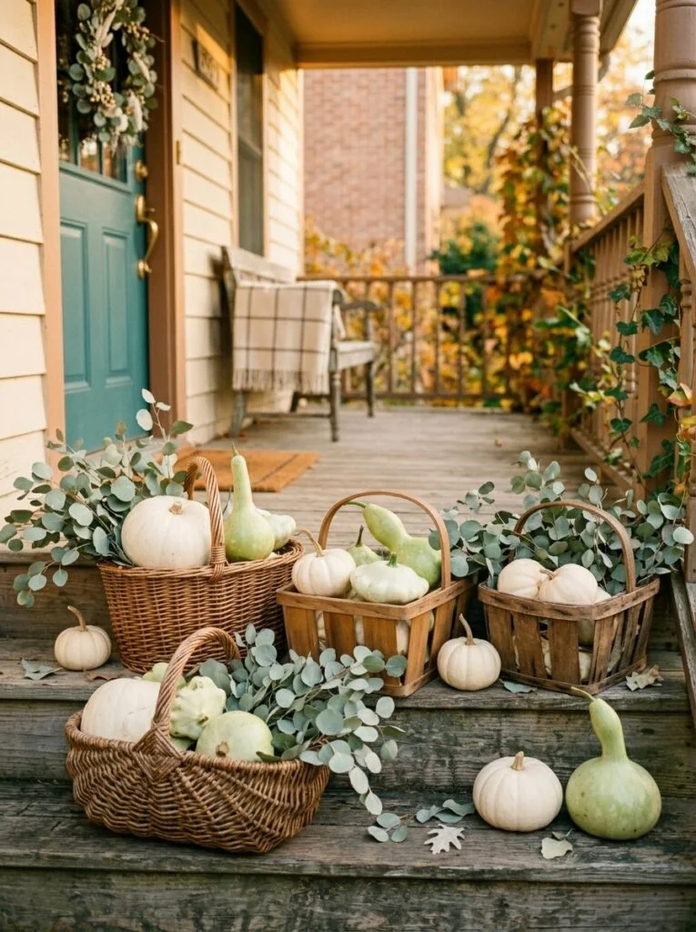 Autumn Market Basket Collection Beautiful Fall Front Porch Decor Ideas 