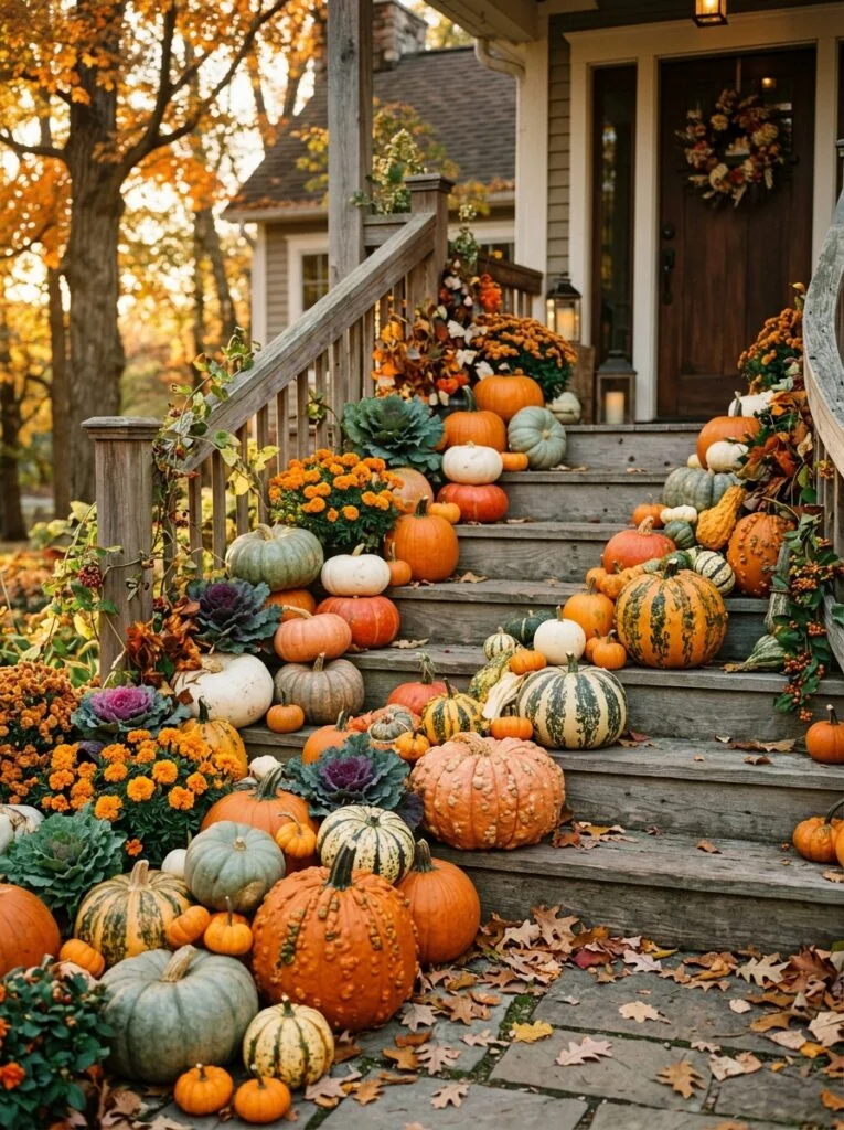 Beautiful Fall Front Porch Decor Ideas Layered Pumpkin Paradise