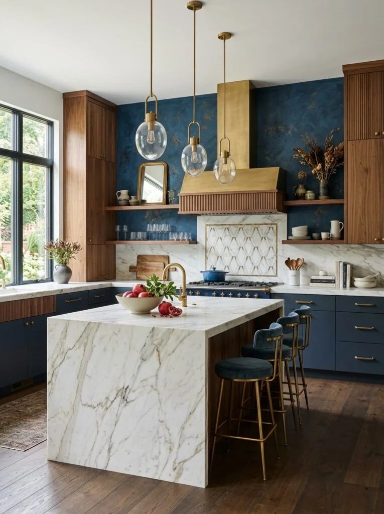 Bold Accent Walls and Unique Textures Luxuary Kitchen decor Ideas That Look Expensive
