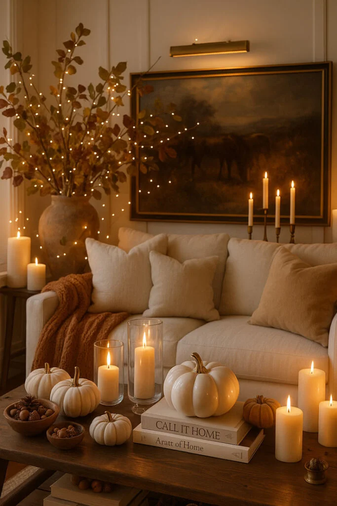 Cozy Candle Collection Mantel