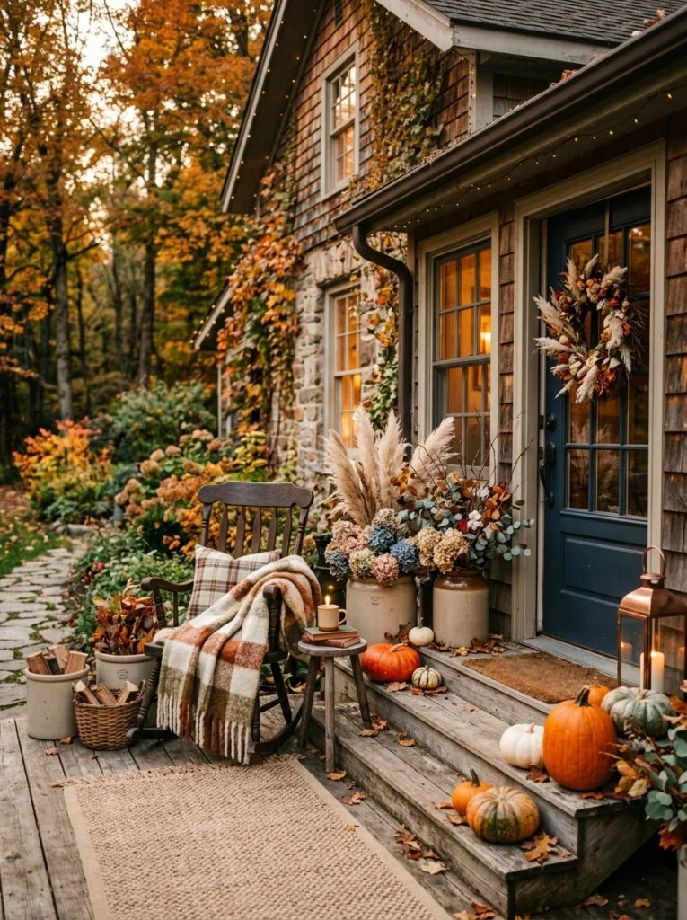 Cozy Cottage Porch With Dried Florals