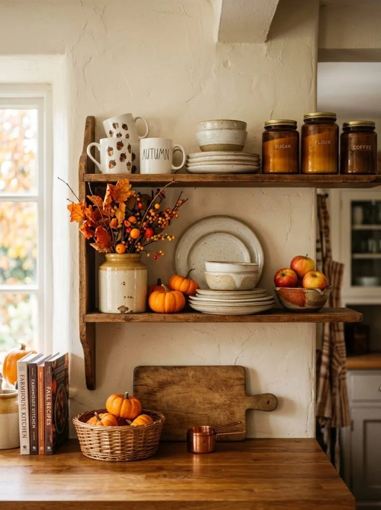 Cozy Kitchen Shelf Styling