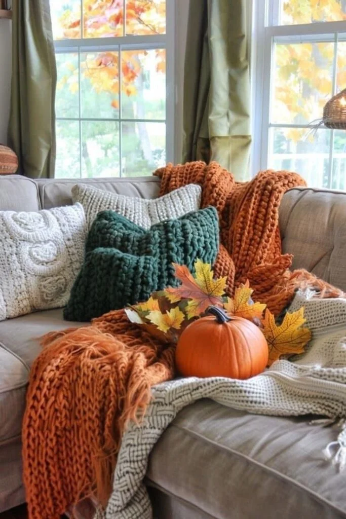 Cozy Plaid Textile Layers Fall Farmhouse Decor Ideas That Feel Warm and Inviting