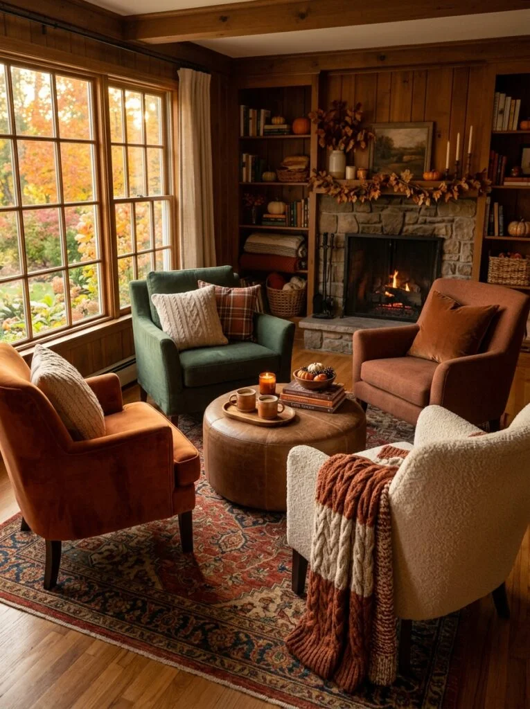 Create Conversation Friendly Furniture Arrangements Cozy Fall Living Room