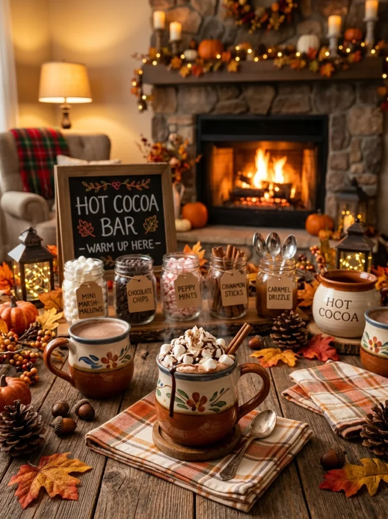 Create a Coffee and Hot Cocoa Station Cozy Fall Living Room