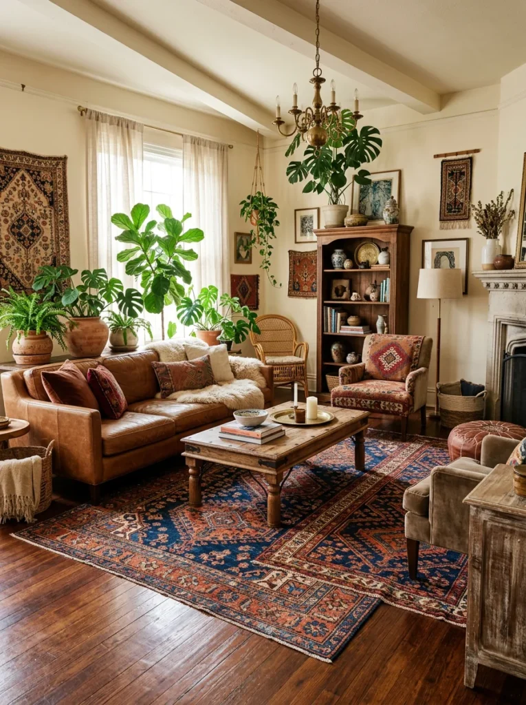Layer Your Rugs for a High-End Bohemian Richness