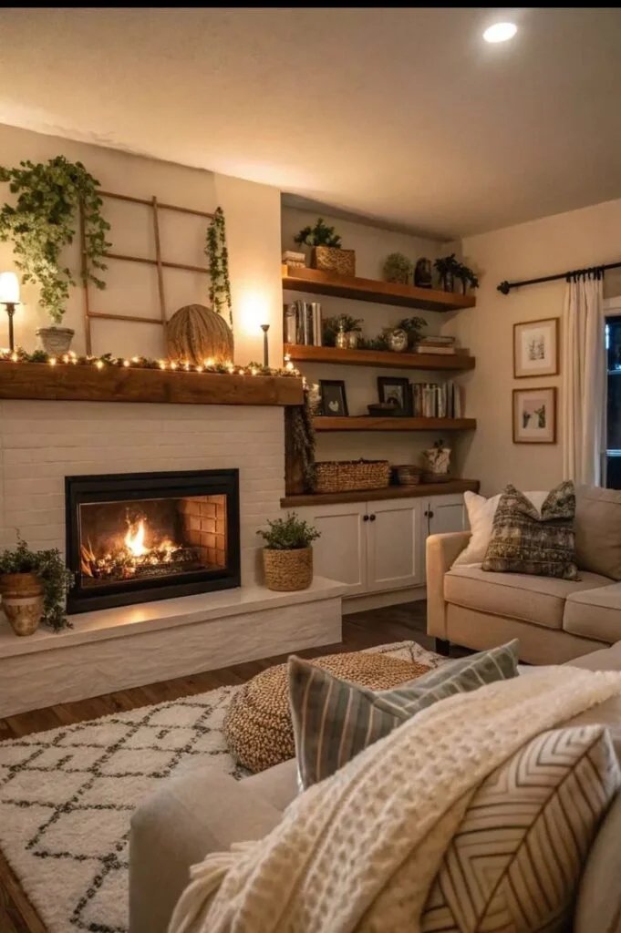 Fireplace Hearth Farmhouse Layers Fall farmhouse decor ideas