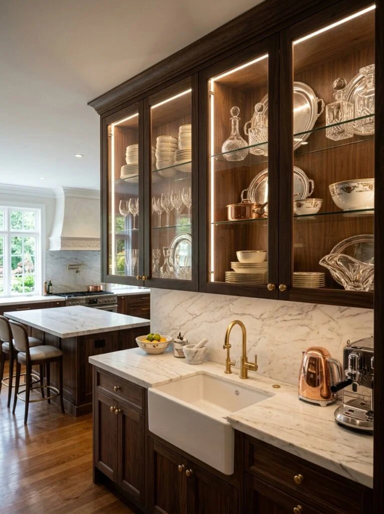 Glass Cabinets That Display Beautiful Kitchen Pieces Luxuary Kitchen decor Ideas That Look Expensive