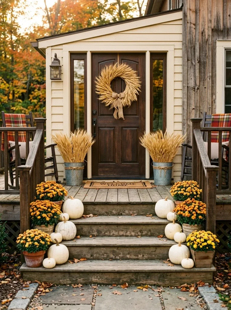 Golden Wheat Harvest Porch Beautiful Fall Front Porch Decor Ideas