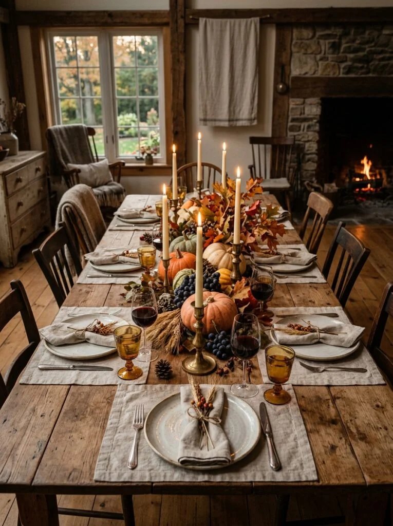 Harvest Inspired Dining Table Fall Arrangements Fall Farmhouse Decor Ideas That Feel Warm and Inviting