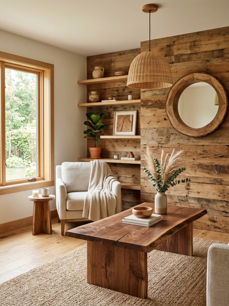 Introduce Natural Wood Accents