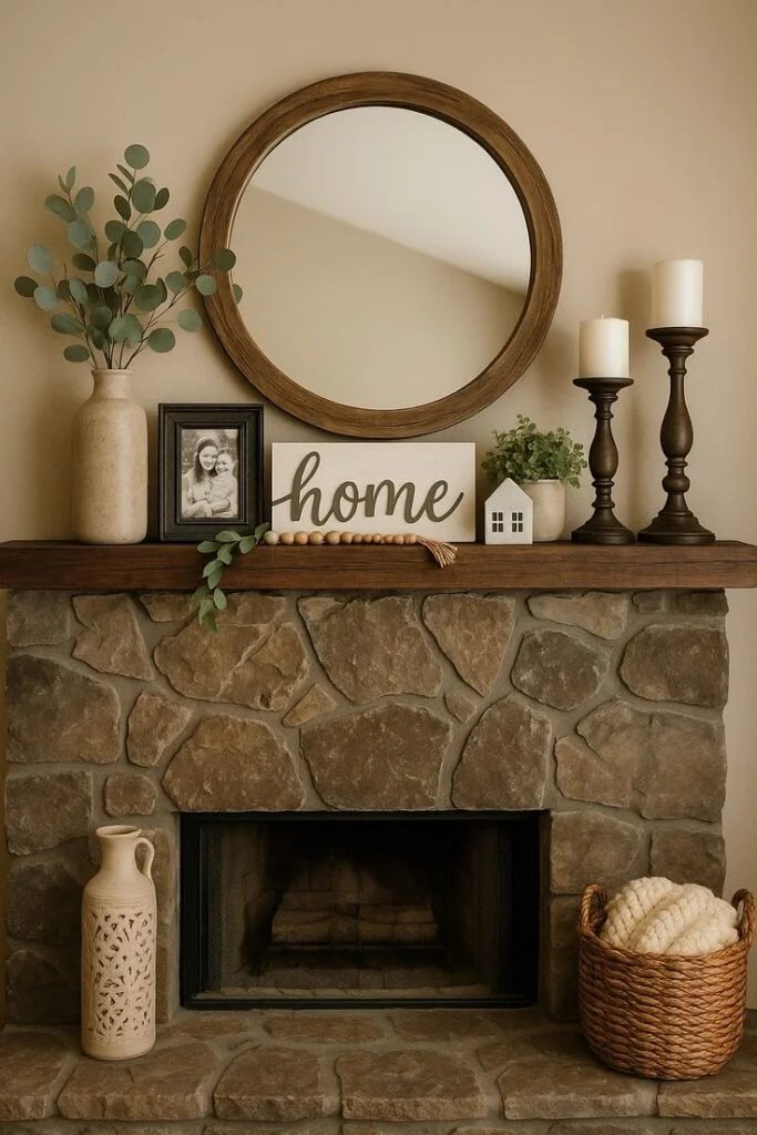 Large Round Mirror With Fall Layers