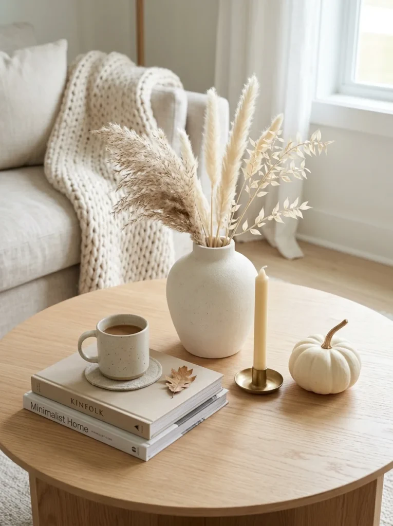 Minimal Coffee Table Styling Neutral Fall Decor Ideas