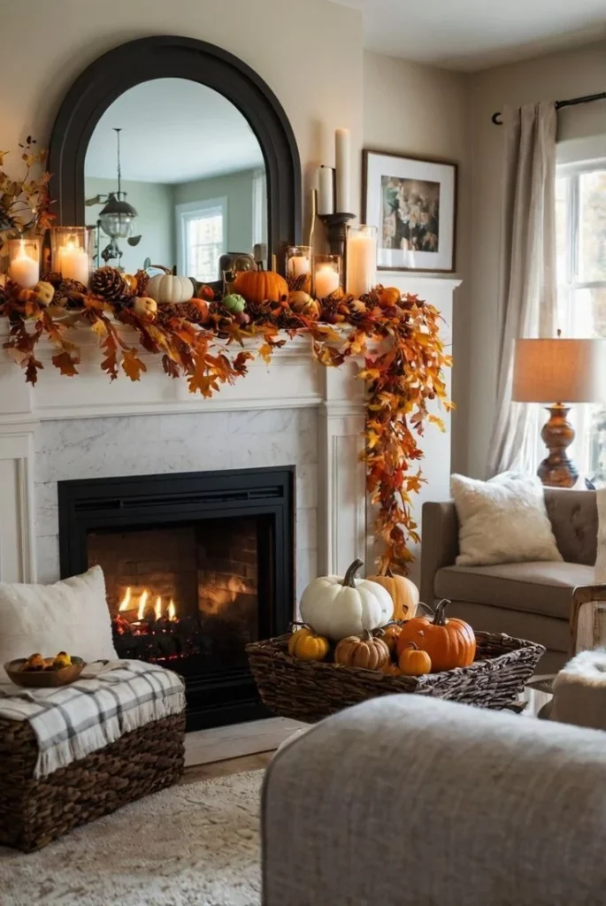 Modern Autumn Gallery Mantel