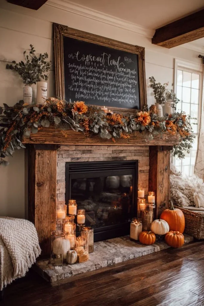 Modern Farmhouse Mantel With White Pumpkins Modern Fall Mantel Decor Ideas for a Cozy Home