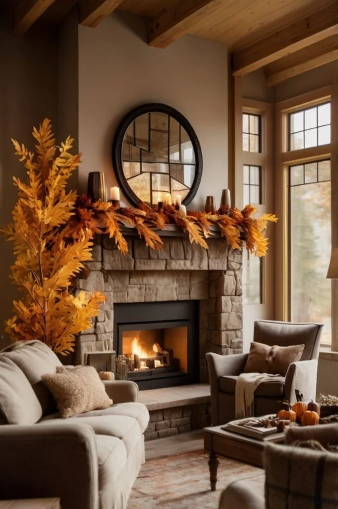 Natural Stone and Earthy Autumn Decor