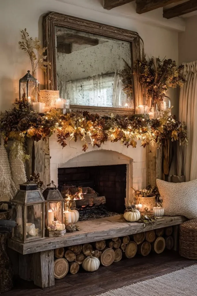 Natural Stone and Earthy Autumn Decor