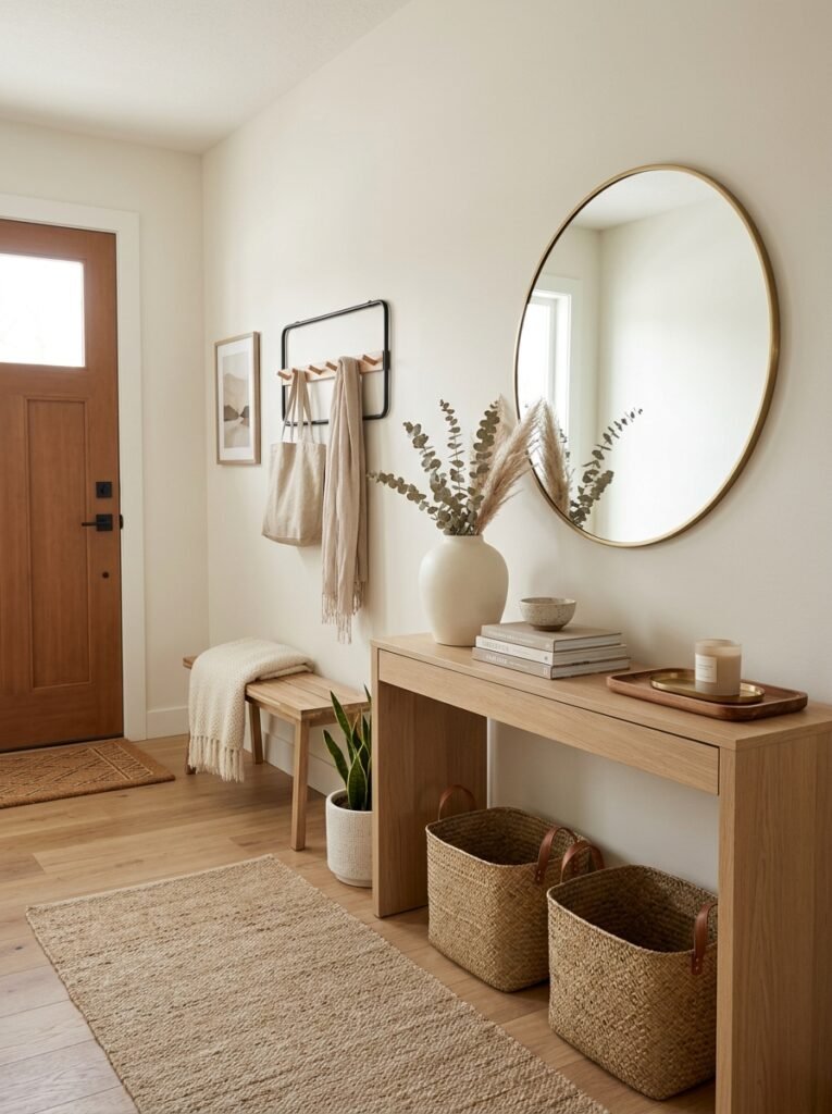 Neutral Entryway Styling