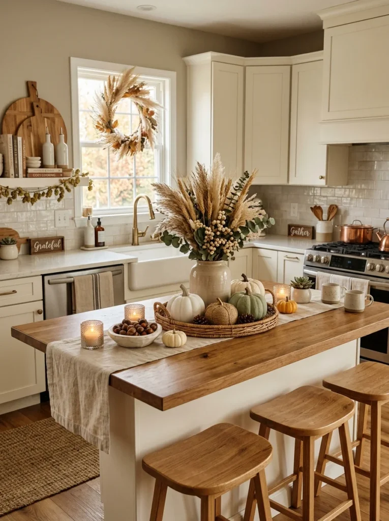 Neutral Kitchen Decor Touches Neutral Fall Decor Ideas