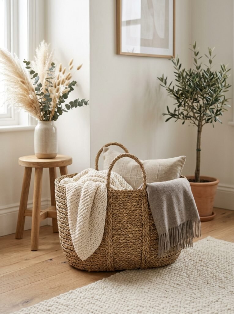 Neutral Woven Basket Styling