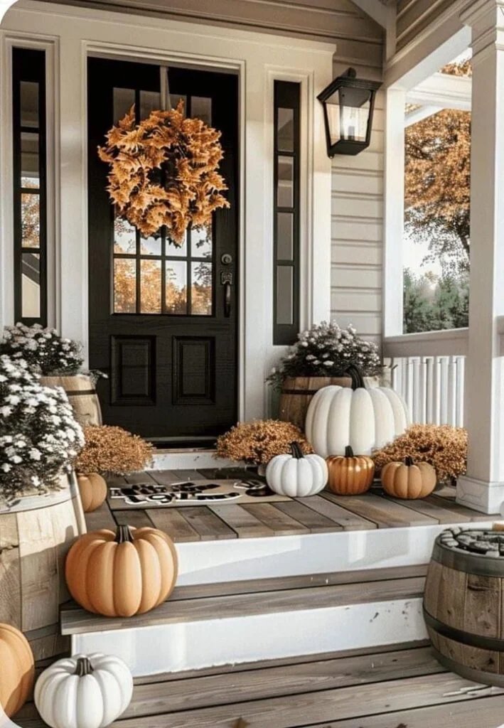 Outdoor Porch Pumpkin Layers