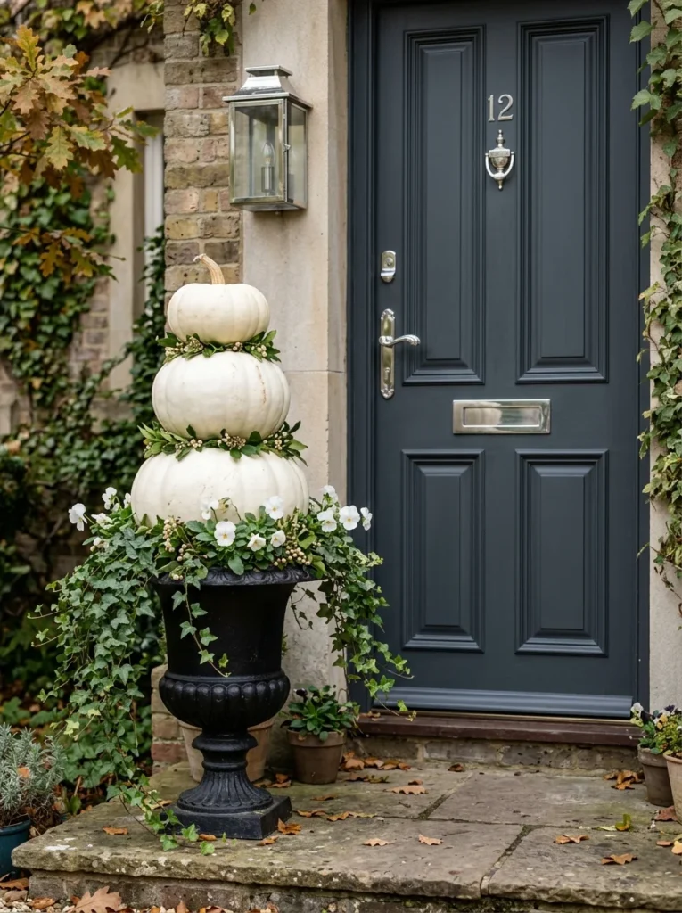 Pumpkin Topiary Elegance Beautiful Fall Front Porch Decor Ideas